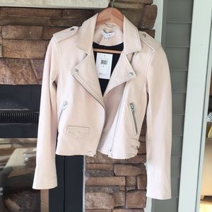 IRO ASHVILLE Leather Jacket in Powder.